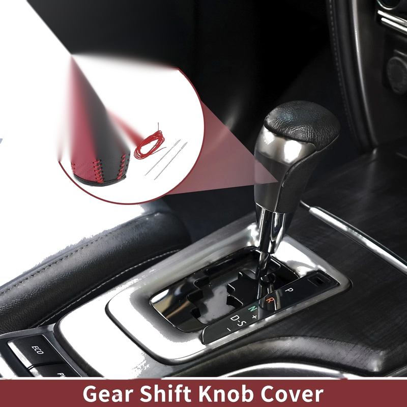 Mazda CX-5 (2013-2014) Black Red Faux Leather Car Gear Shift Knob Cover