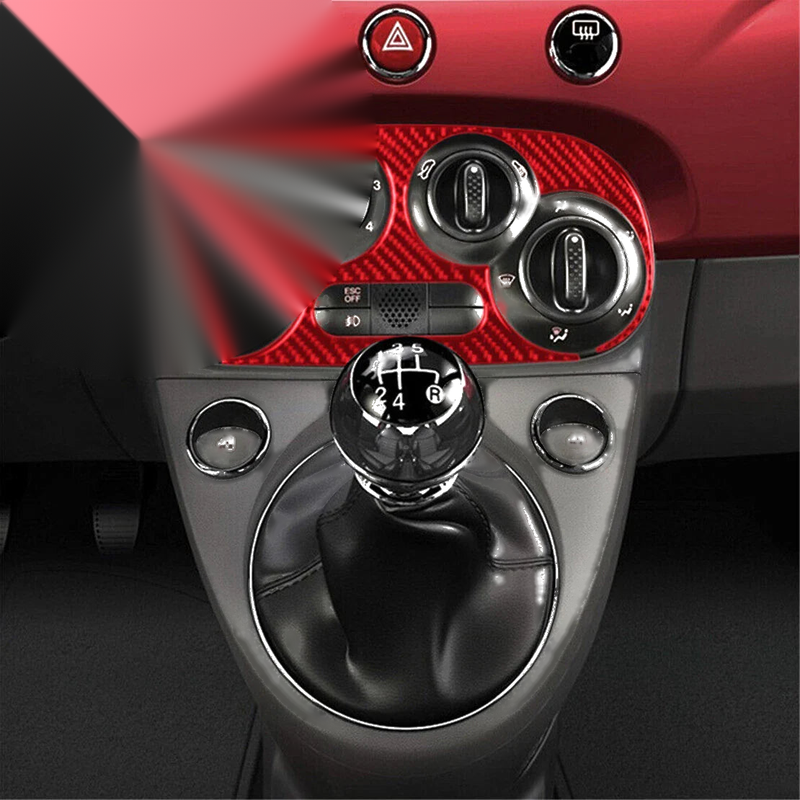 Fiat 500 Carbon Fiber Climate Switch Panel Cover (2012-2015)