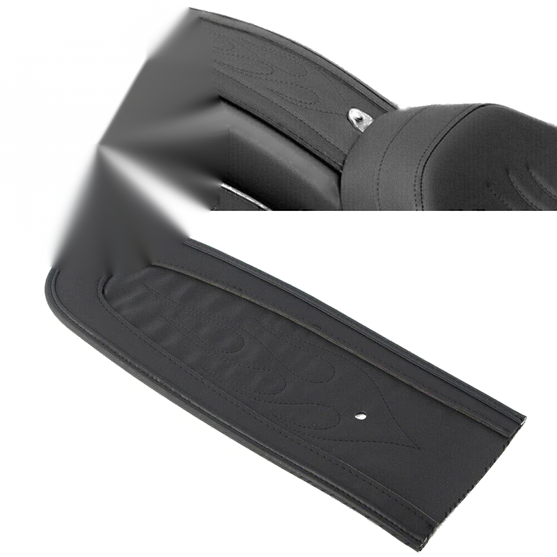 Harley Dyna Black Flame Stitch PU Leather Rear Fender Bib (2006-2017)