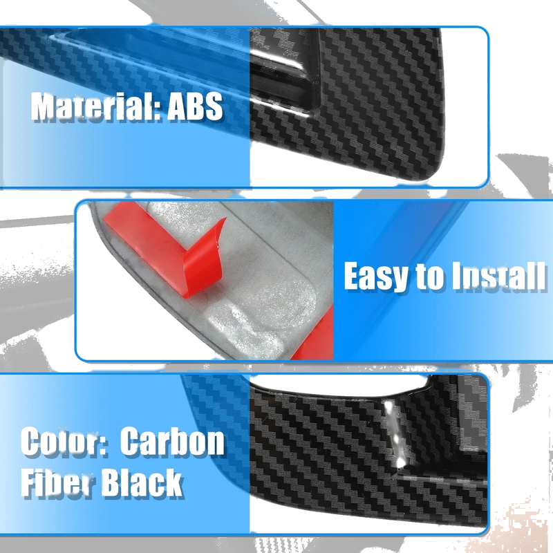 Dodge Carbon Fiber Pattern Black Inner Door Handle Bowl Cover Trim