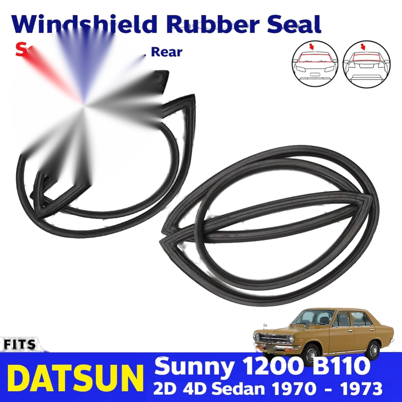 Windshield Rubber Weatherstrip Front Rear Fits Datsun 1200 Sunny B110 Sedan D06