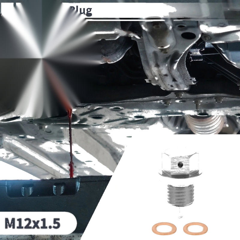 Car Motorcycle Silver Tone Set M12x1.5 Engine Oil Drain Plug W/ Gasket