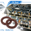 Oil Seal 2 x Seal Ring Rotary Shaft Seal FKM Rubber 40x60x7mm Brown