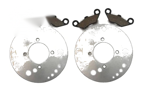 Polaris Predator 500 2 x Front Disc Brake Rotors & Semi-Metallic Pads