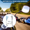 M8 / M10 2 x Rear View Mirrors / Triangle Shape / Silver Tone Aluminum Alloy