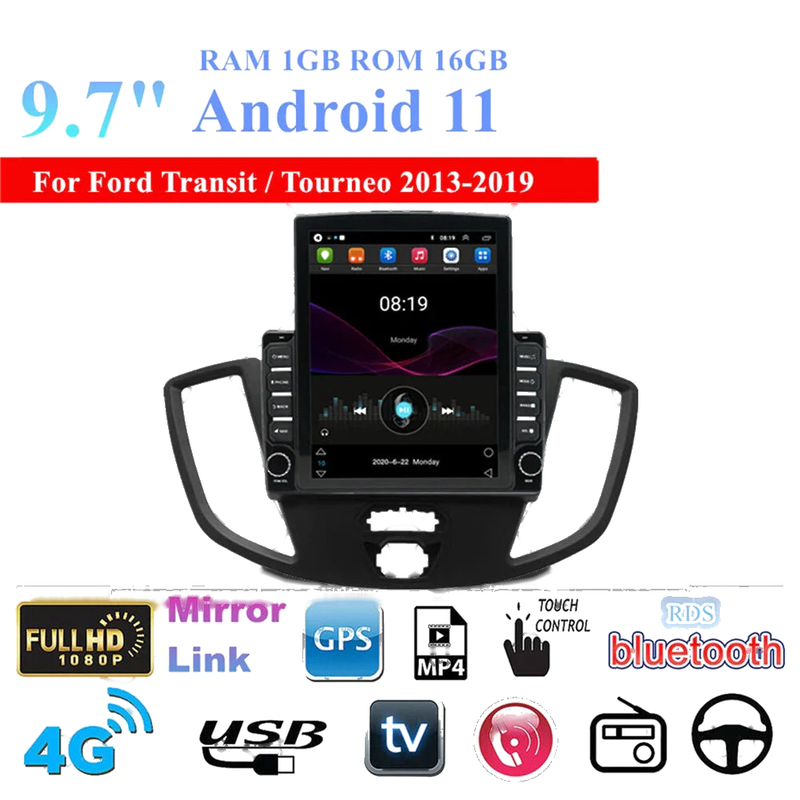 Ford Transit Custom 9.7" Android 11 Car Stereo GPS (2013-2019)