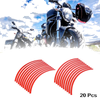 Motorcycle Car Bike 20pcs 20in Wheel Rim Sticker Reflective Strips Red