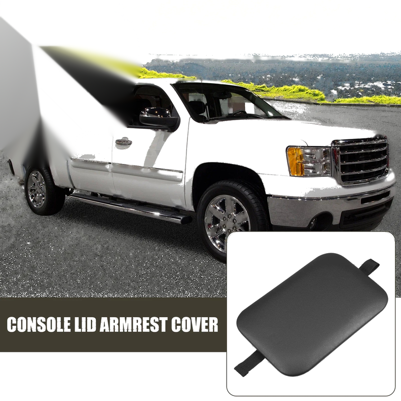 Chevrolet Silverado Faux Leather Black Center Console Lid Armrest Cover
