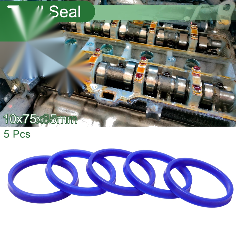 Oil Seal 75x85x10mm TPU Rotary Shaft Seal High Pressure Blue 5 Pcs