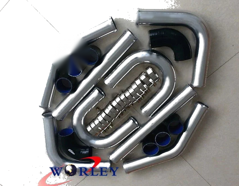 Car 2.25" Aluminum Universal Intercooler Turbo Piping Kit