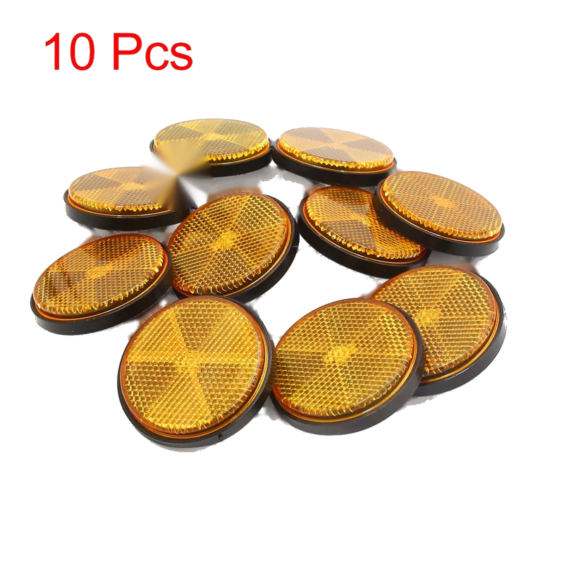 Motorcycle 10pcs / 59mm / Orange Plastic Screw Reflective Warning Reflector