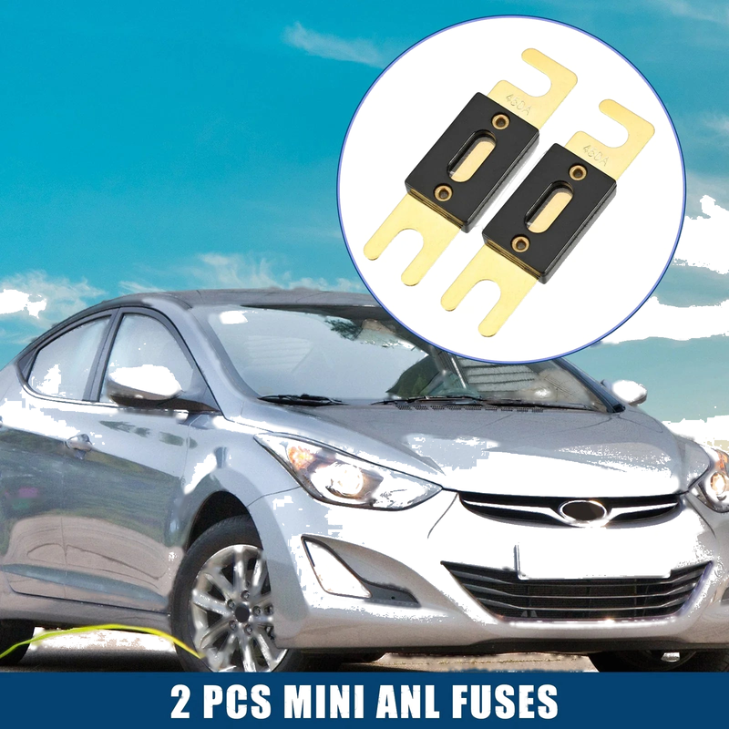 Car Motorcycle Boat Gold Tone Black 2 x Mini ANL Fuse 450A CD Fuse
