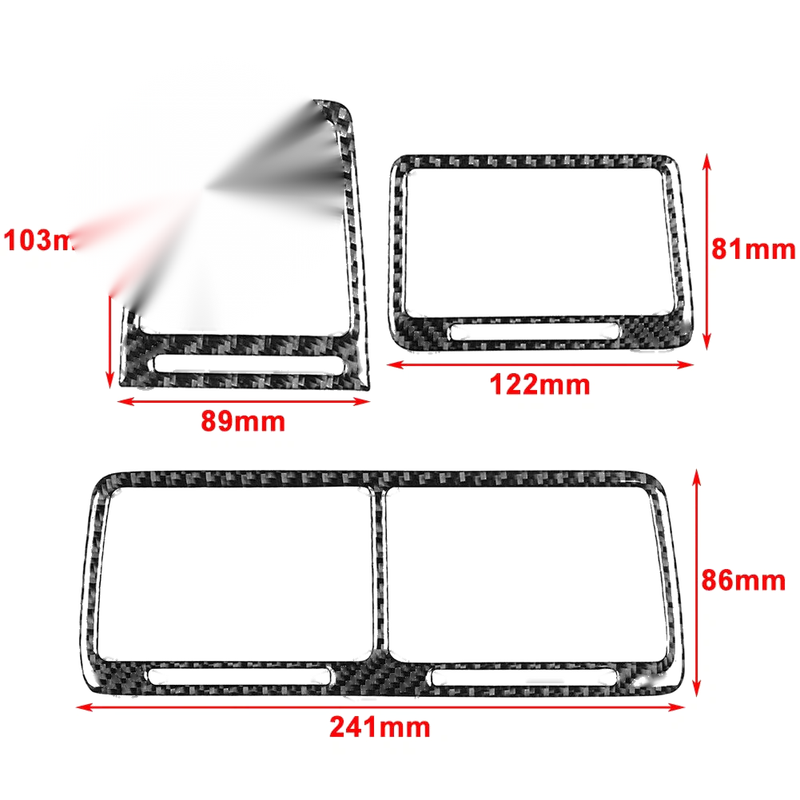 Dodge Challenger 3 x Carbon Fiber Interior Air Vent Outlet Covers (2008-2014)