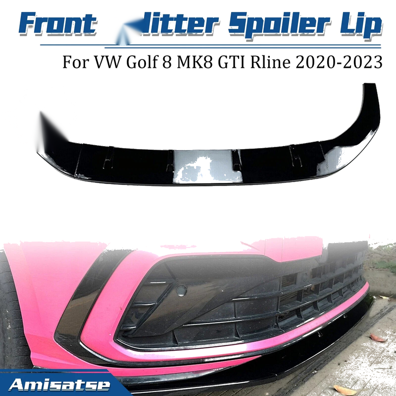VW Golf 8 MK8 GTI Rline Front Spoiler Lip Splitter Kit (2020-2023)