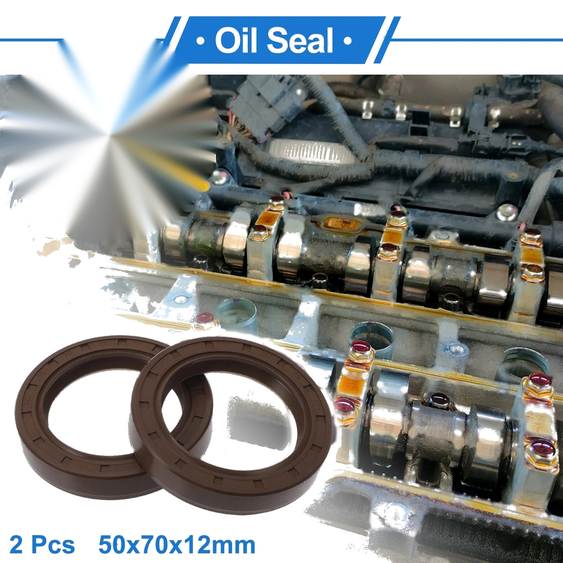 Make Model Oil Seal Rotary Shaft Seal FKM Rubber 50x70x12mm Brown 2 x
