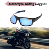 Men and Women Motorcycle Riding Goggles Blue Lens Black Frame Glasses