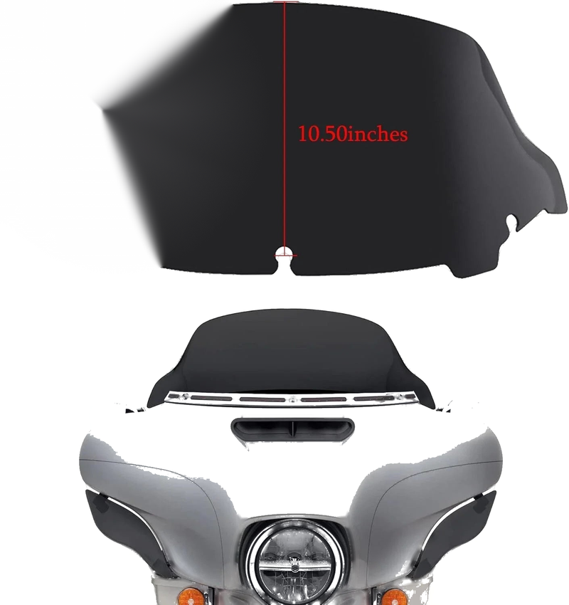 Harley Touring Street Glide 10.5" Black Windscreen Windshield (2014-2022)