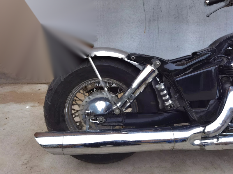 Honda Shadow 400 750 1x Silver Rear Fender Plate with Bracket (97-03)