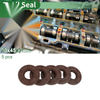 Oil Seal FKM Rubber 20x45x7mm High Pressure Brown 5 Pcs