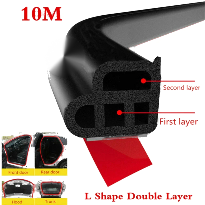 Car Front Rear Door Trunk Hood Protector Rubber 10M Seal Strip Trim