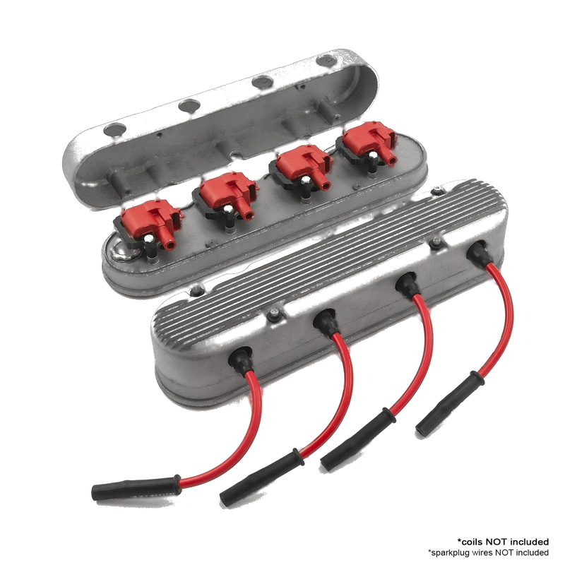 Chevy LS Satin Aluminum Finned Valve Covers