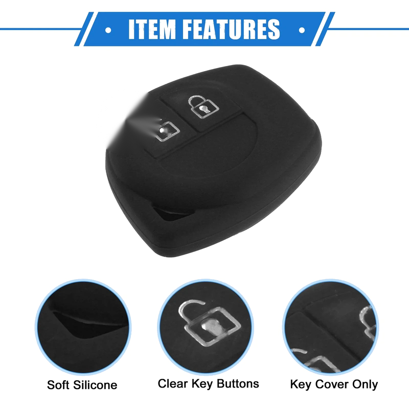 Suzuki 2 Button Silicone Black Car Remote Key Fob Case Protectors