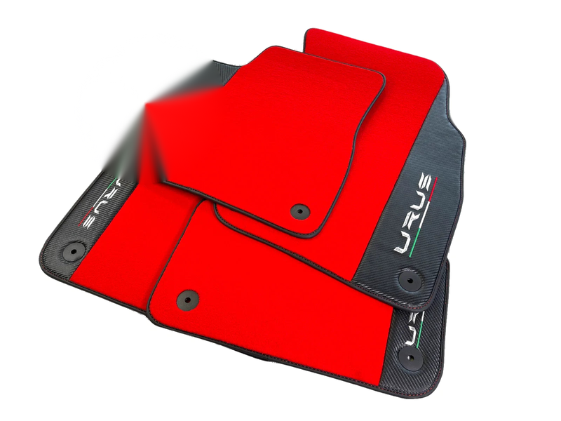 Lamborghini Urus 2018-2024 with Carbon Fiber Leather Red Floor Mats