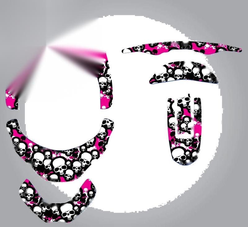 Leatt Brace Graphics Kit - Pink Skull Design Stickers & Decals