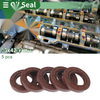 Oil Seal 5 Pcs Seal Ring Rotary Shaft Seal FKM Rubber 25x42x7mm Brown
