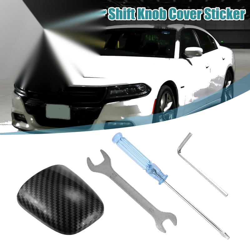 Dodge Challenger Charger Gear Shift Knob Cover Trim Carbon Fiber Pattern