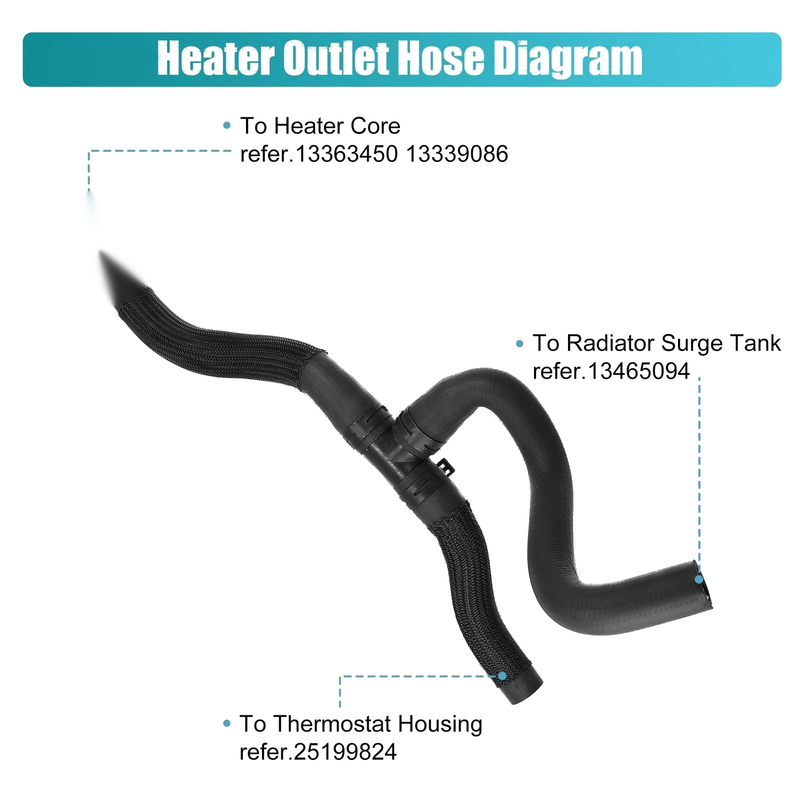 Chevrolet Cruze HVAC Outlet Heater Hose (2011-2015)