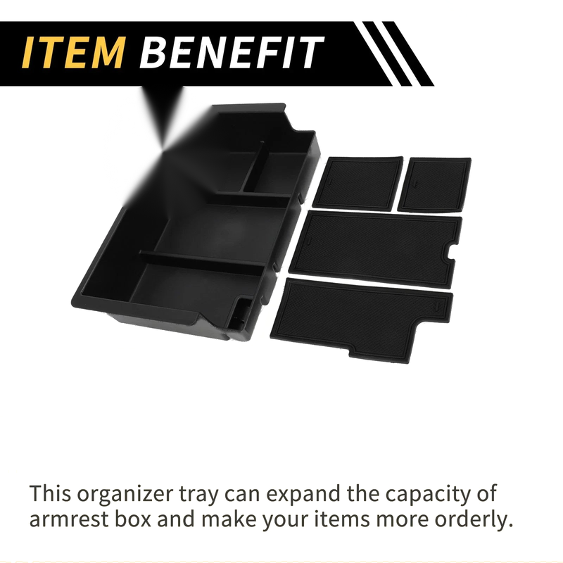 Chevy Silverado (2015-2019) Black Center Console Organizer Tray