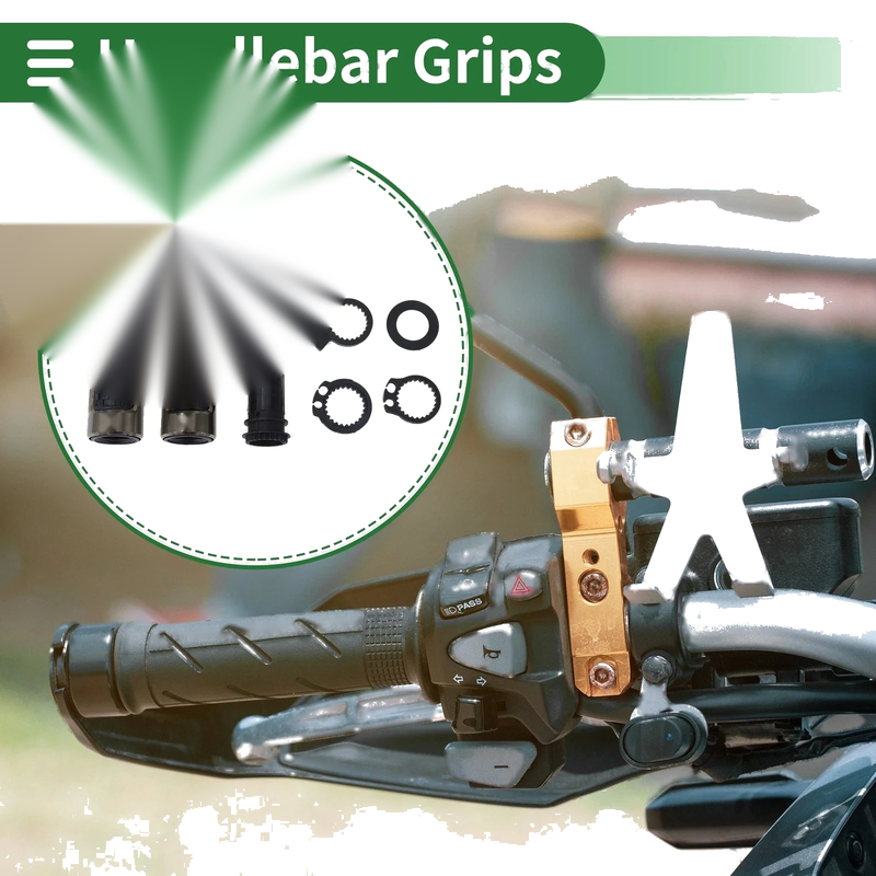 Motorcycle 7/8" 22mm Hand Grips Titanium Tone Square
