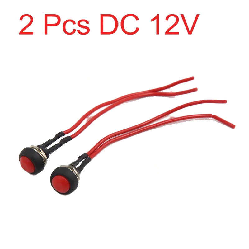 Motorcycle Car Push Button Switch 2 x DC 12V Wired Latching Type