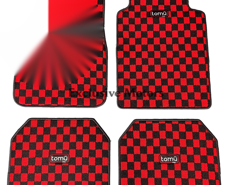 Tomu Red Checker Floor Mats