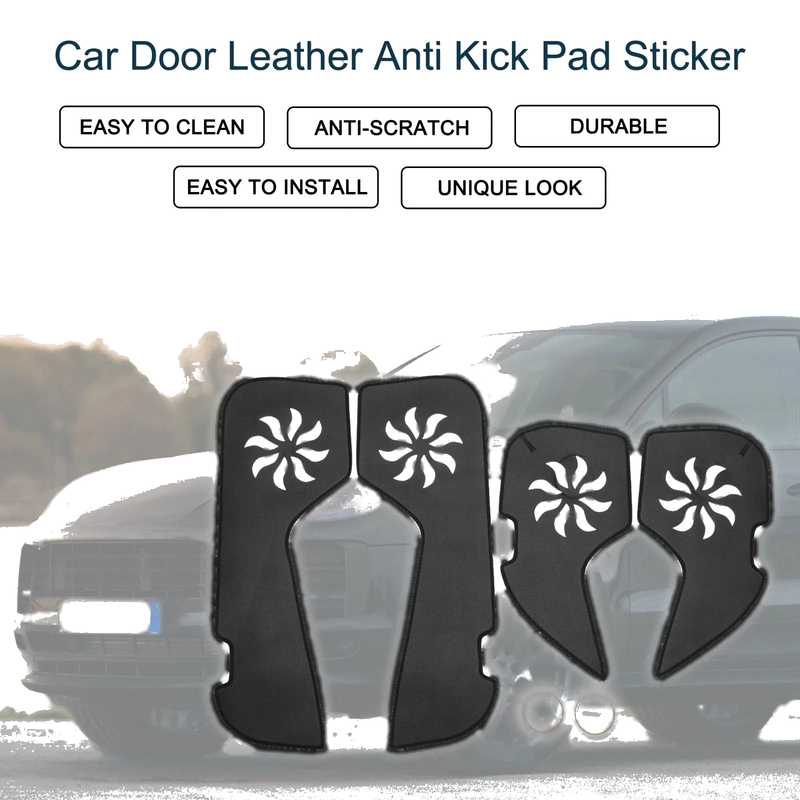 Porsche Macan (2016-2024) Black Set Car Door Leather Anti Kick Pad Sticker