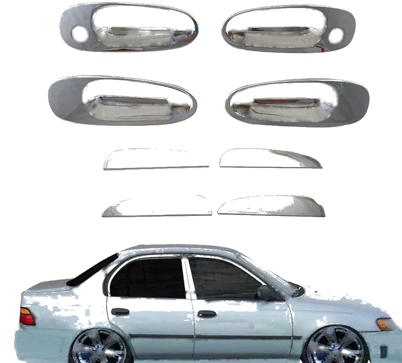 Toyota Corolla AE110 AE111 8X Chrome Door Handle Side Cover Trim (1996-2000)