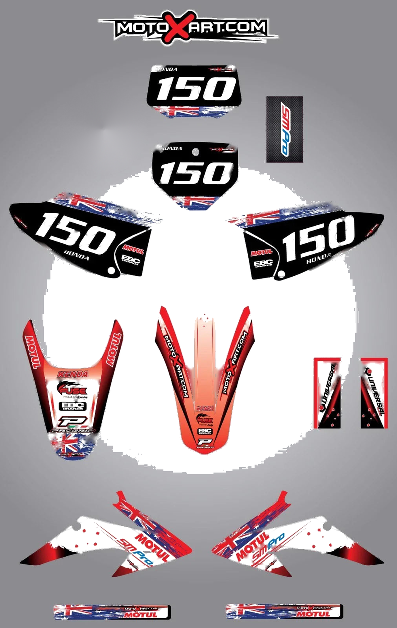 Honda CRF 150F Custom Graphic Kit - Aussie Pride (2008-2012)