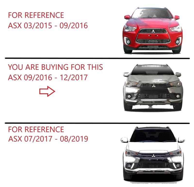 Mitsubishi ASX Front Bar Grille With Fog Light Mount Right Side (2010–2017)