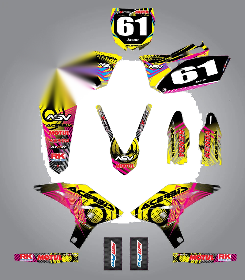 Yamaha YZF 250 Full Graphic Kit Neon Style Stickers (2010-2013)