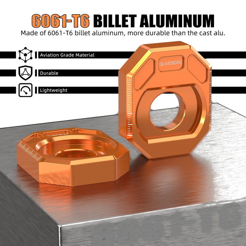 KTM 390 Duke 2 x CNC-Milled Anodized Rear Chain Adjuster Tensioners (2024)