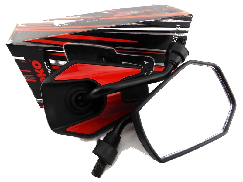 Honda CBF500 Black Red Hex Soko Mirrors (2004-2007)