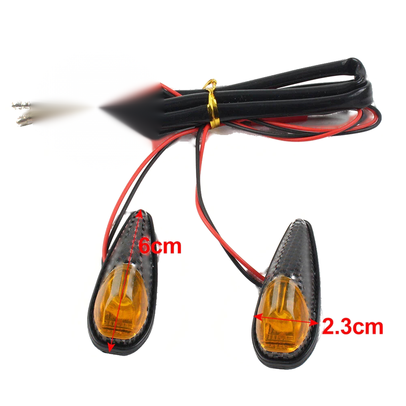 12V Yellow Motorcycle Turn Signal Indicator Blinker Lamps Mini