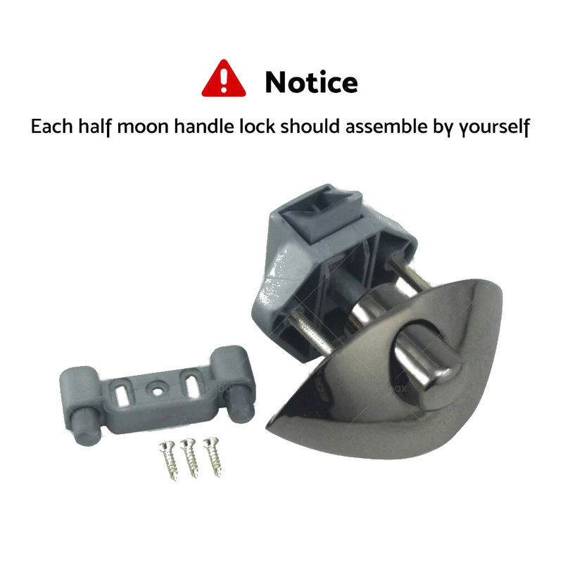Camper RV Kitchen Cabin Zinc Alloy Half Moon Push Lock Knob