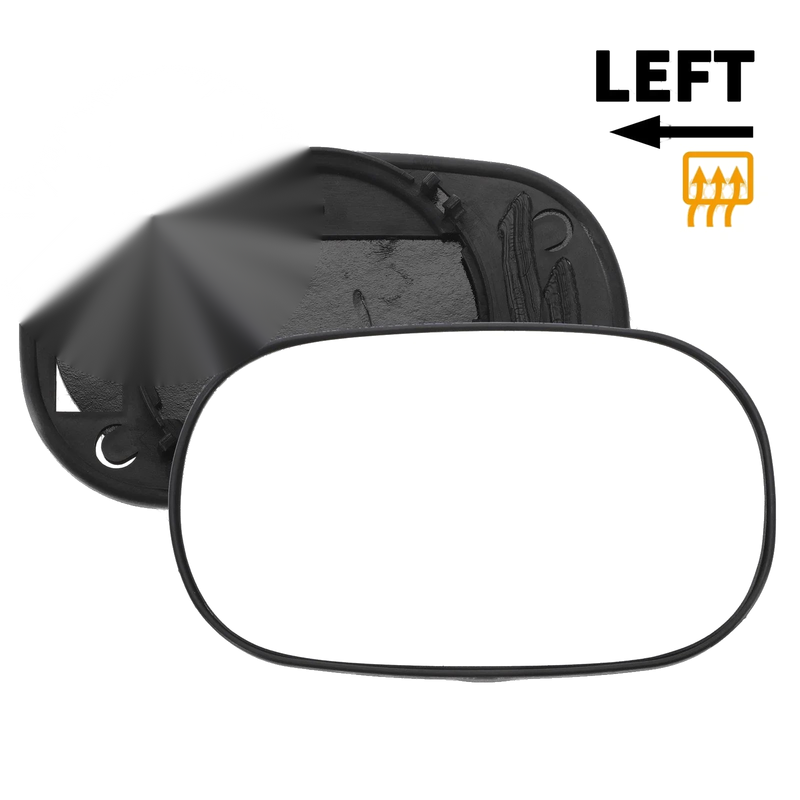 Ford Ka Left Side White Mirror Glass w/ Back Convex Heated (1996-2008)