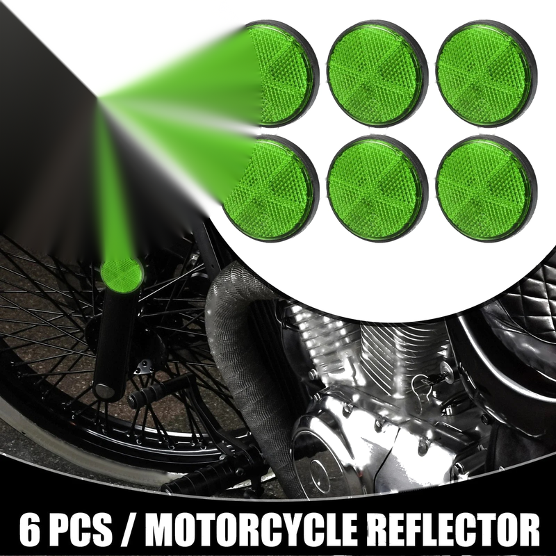 Motorcycle Bike 6pcs 2.20"x0.31" Universal Reflector Round