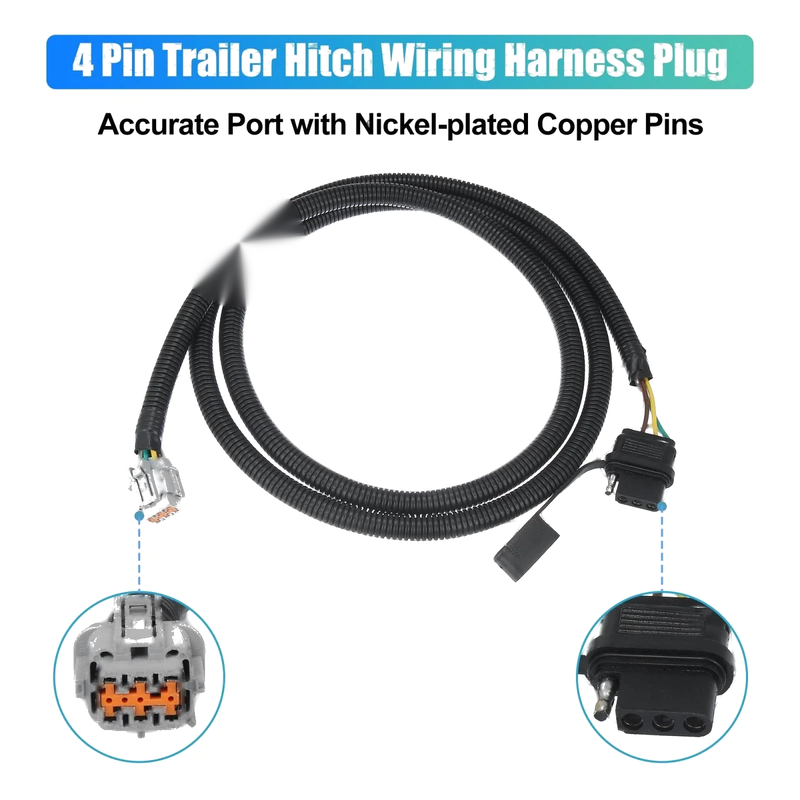 Nissan Frontier, Xterra, Pathfinder 4 Way Flat Trailer Wiring Harness Plug (2005-2023)