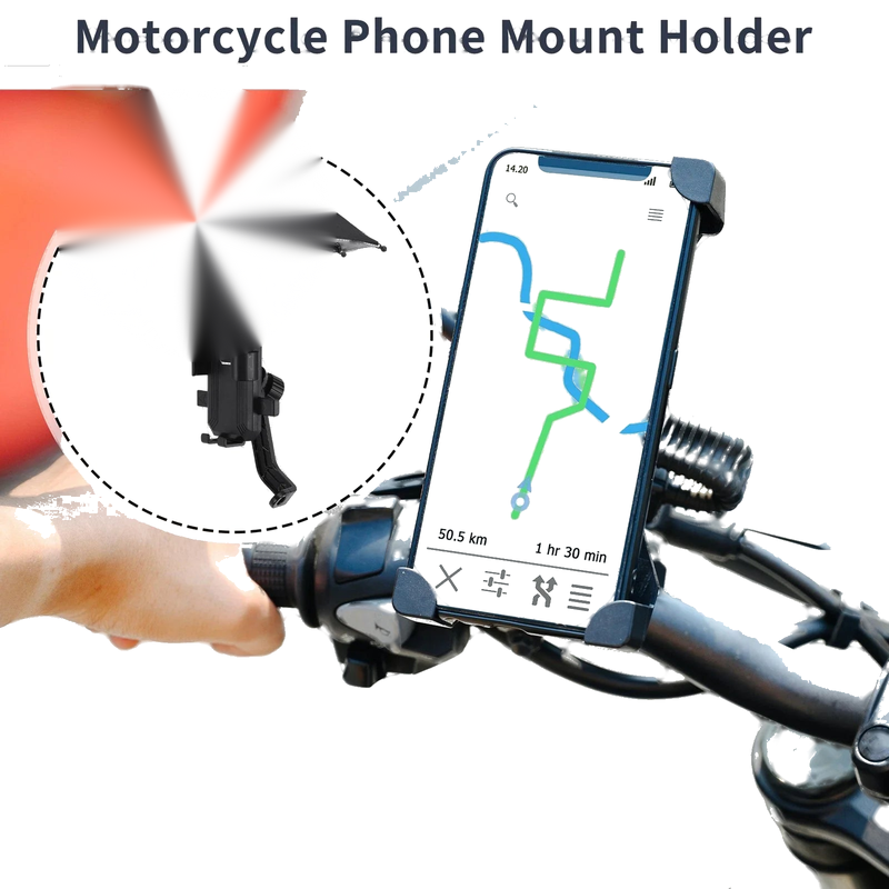 Rearview Mirror Mount Motorcycle Phone Mount Holder 4.7-7.2" Phones
