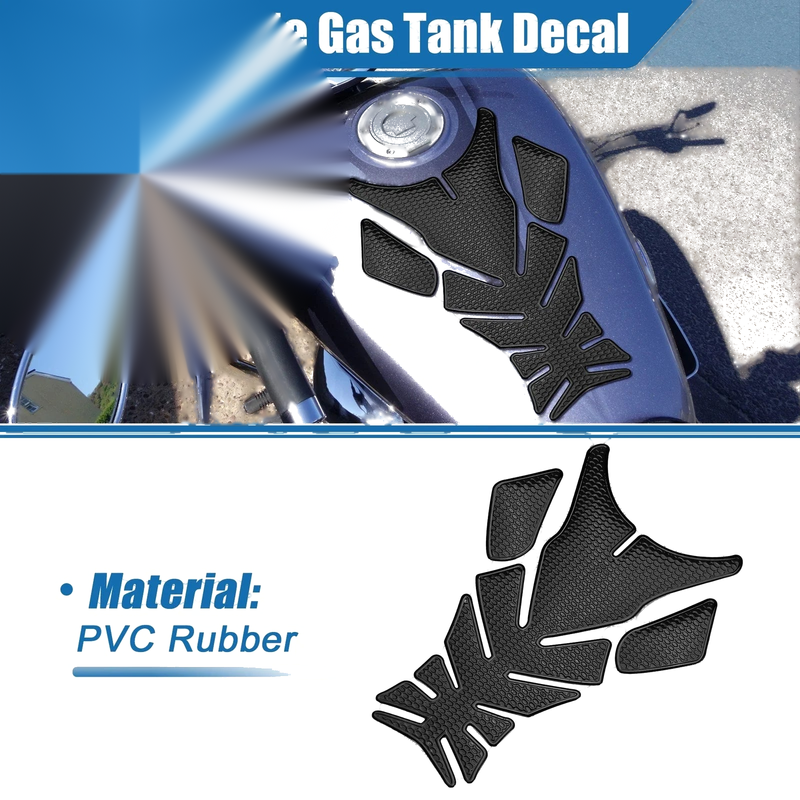 Motorcycle Universal 3D Motorcycle Gas Tank Decal 7.76x5.63in Gas Tank Sticker Black