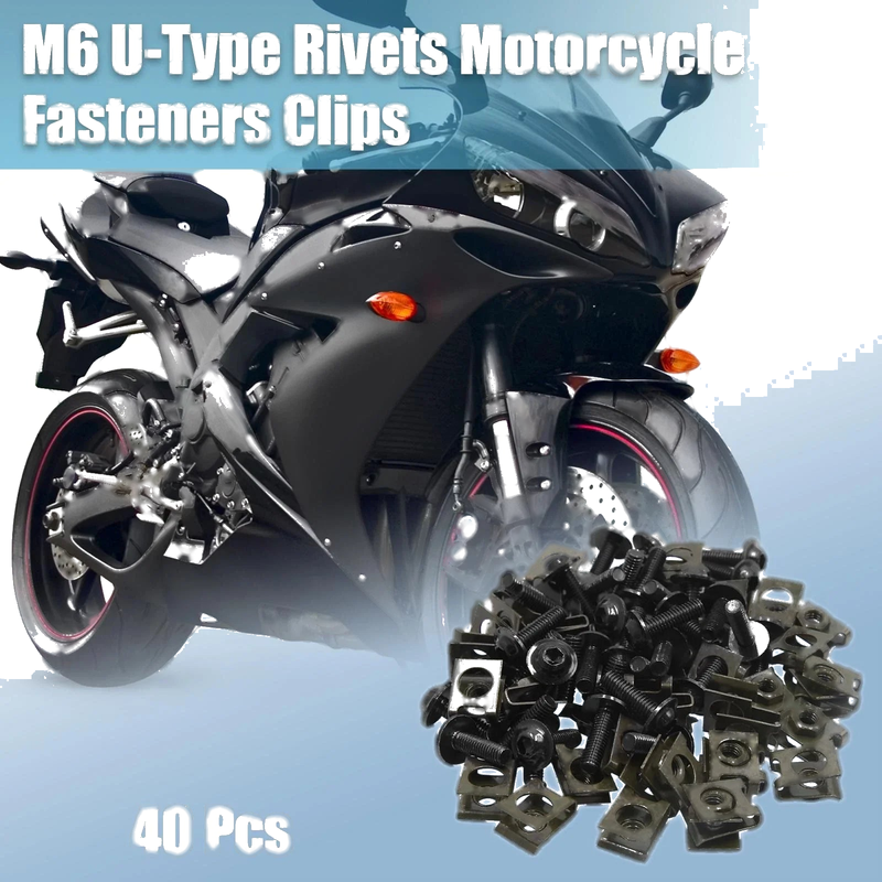 Motorcycle Fasteners Rivets (40pcs) / M6 / U-Type Rivets